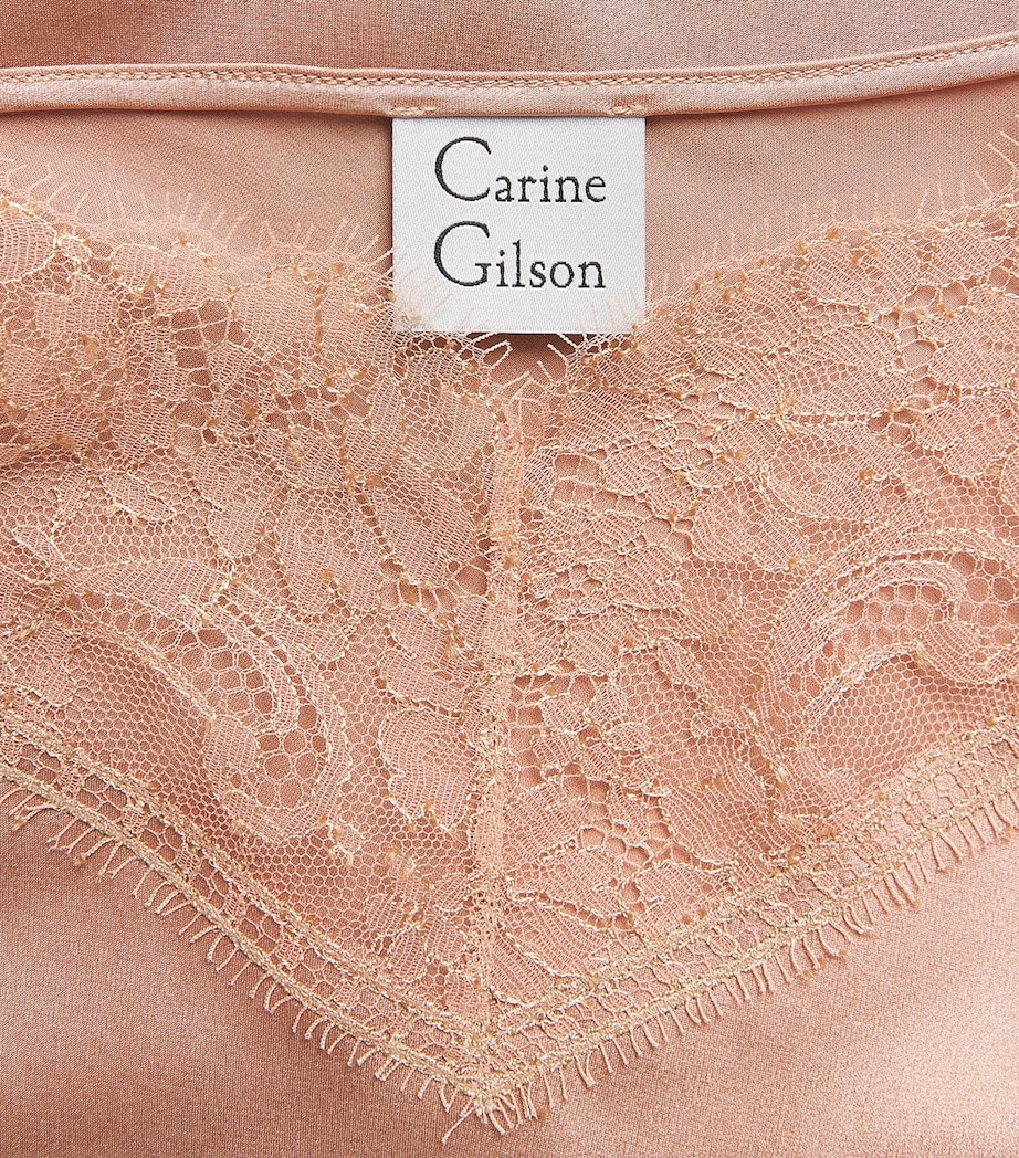 Carine Gilson Womens Silk Cérès Lace Camisole Beige Vision Image 6