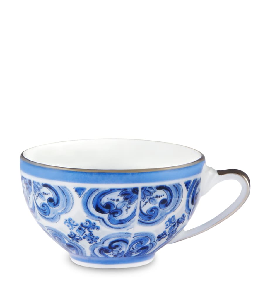 Majolica Coffee Cup and Saucer UB008 FIORE PIC BLU Image 3