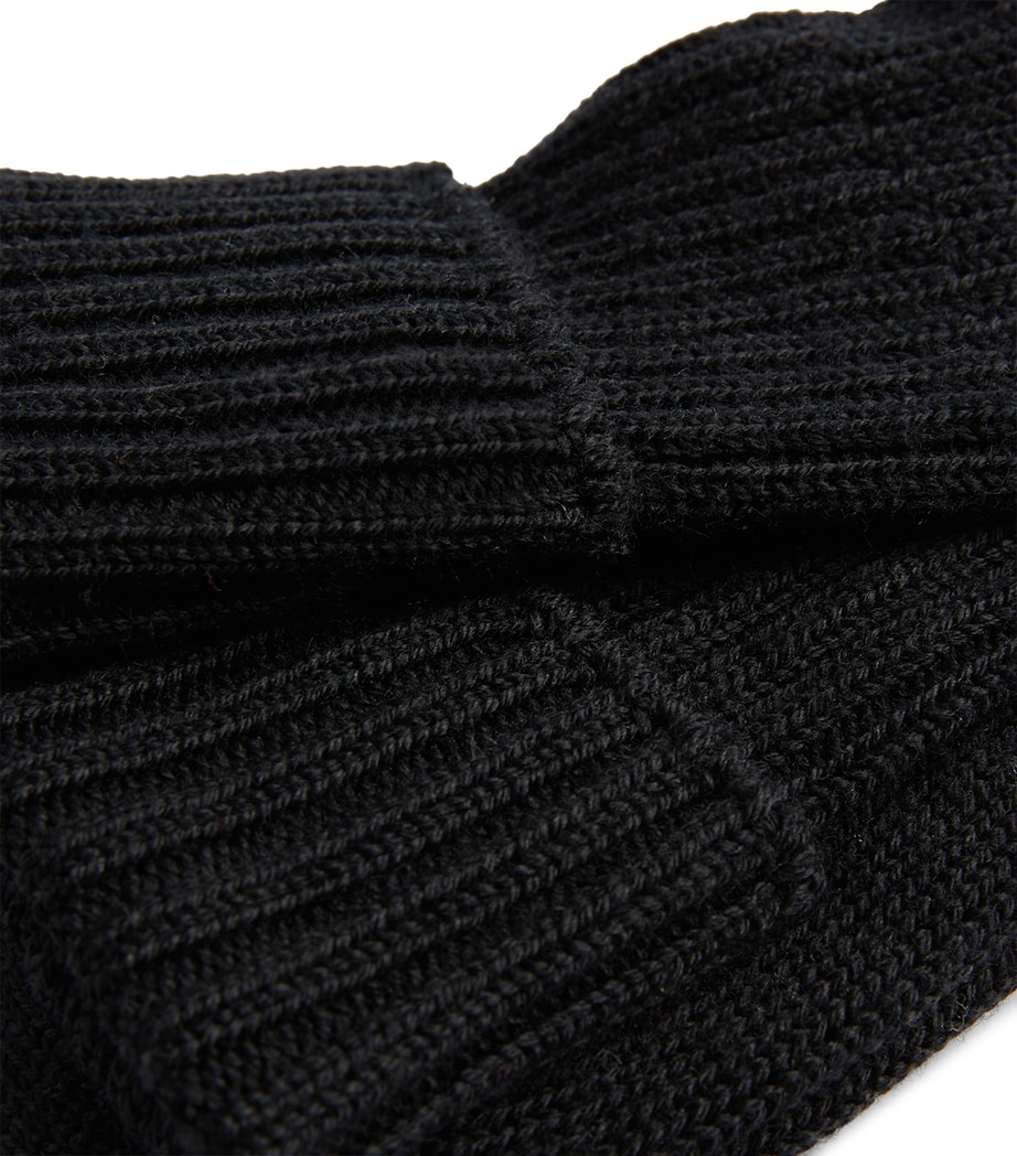 Virgin Wool-Blend Striggings Socks 3009 BLACK Image 2