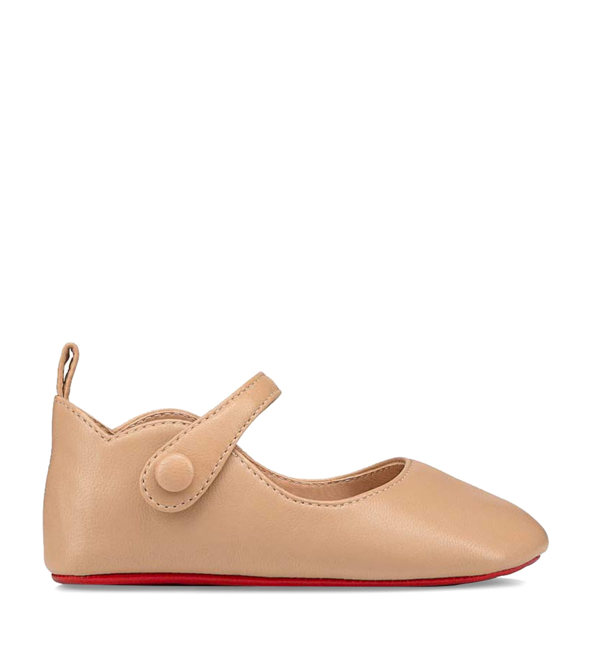 Christian Louboutin Girl's Love Chick Nappa Leather Ballerina Shoes, Baby In Nude