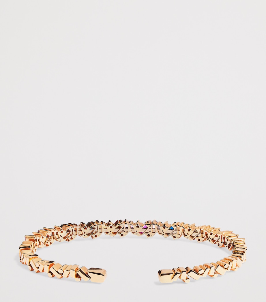 Suzanne Kalan Rose Gold, Diamond and Sapphire Rainbow Frenzy Bangle Rg/rs Image 3