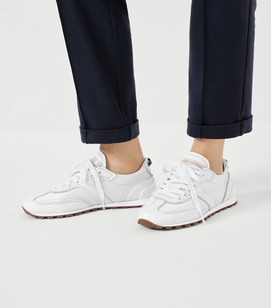 Brunello Cucinelli Grained Leather Running Sneakers Image 4