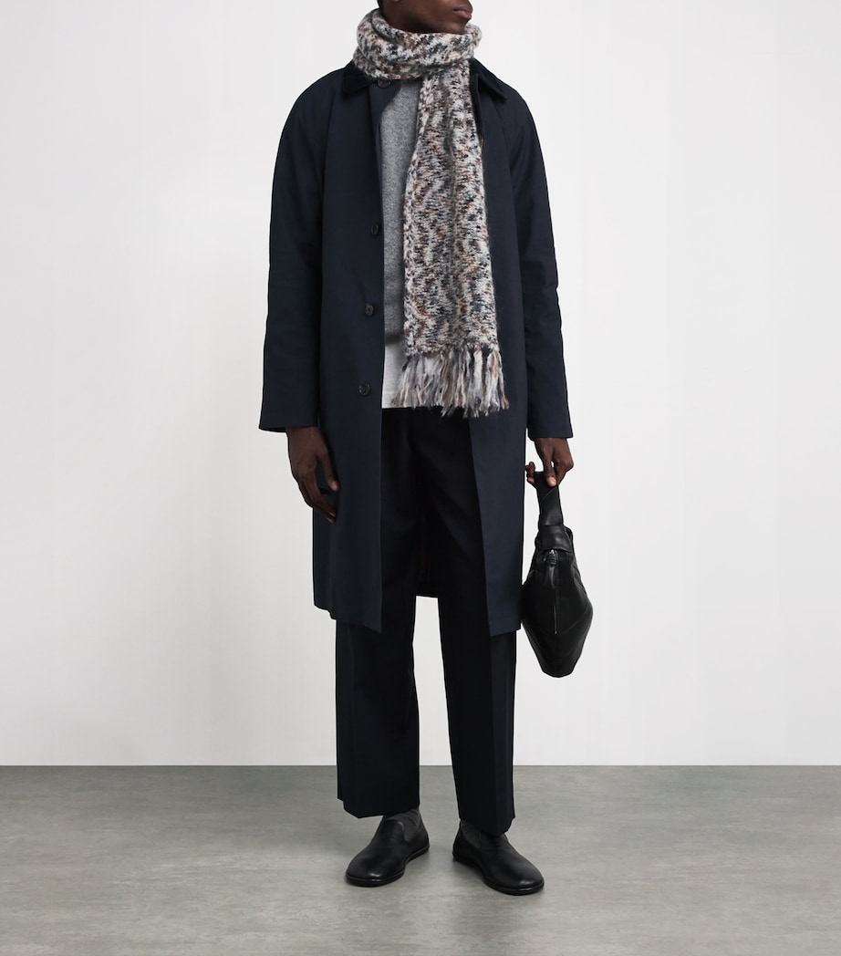 Cotton Tartan Lining Overcoat IAK DARK NAVY Image 2