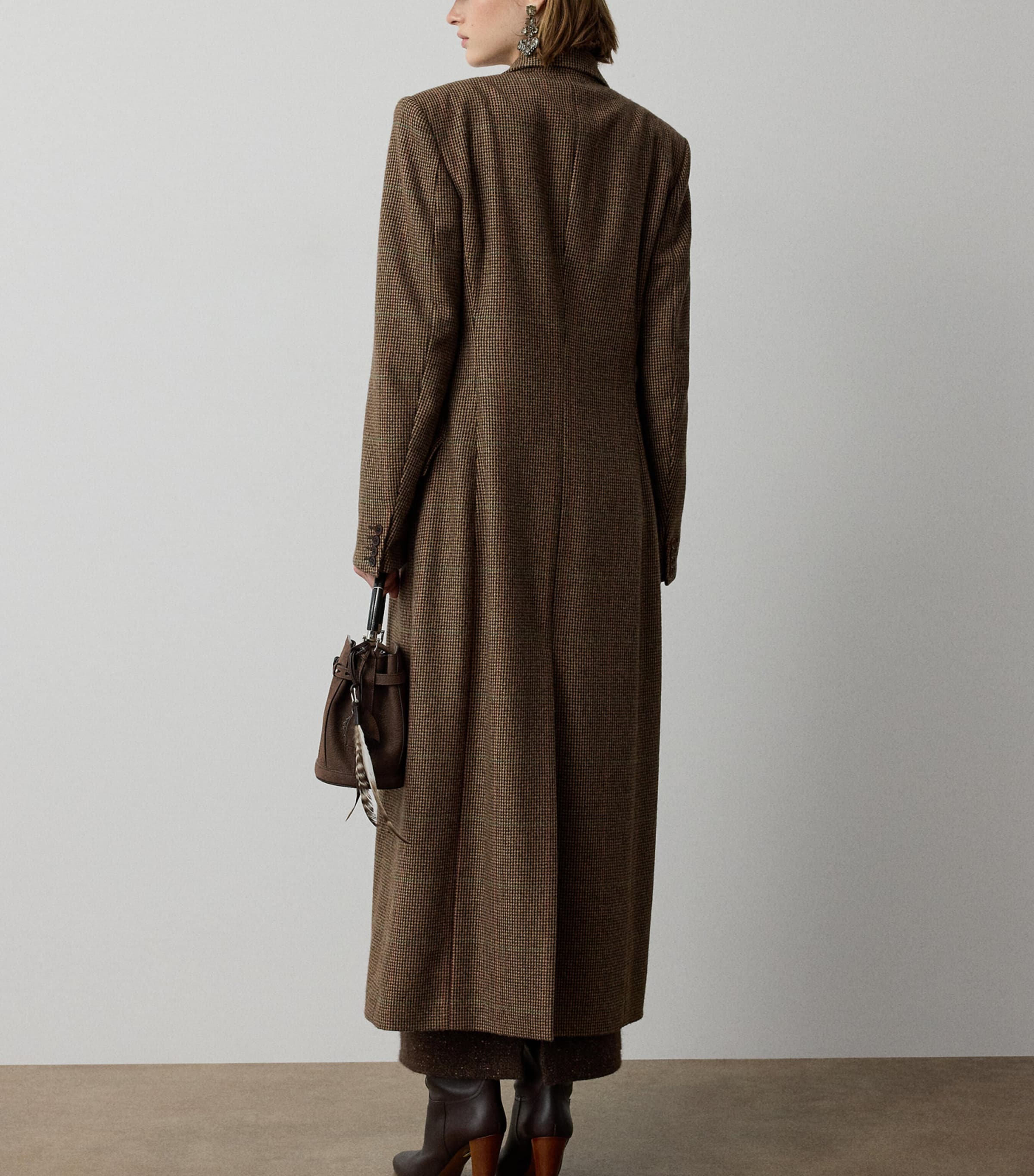 Ralph Lauren Collection Womens Tweed Overcoat Brown Multi Image 3