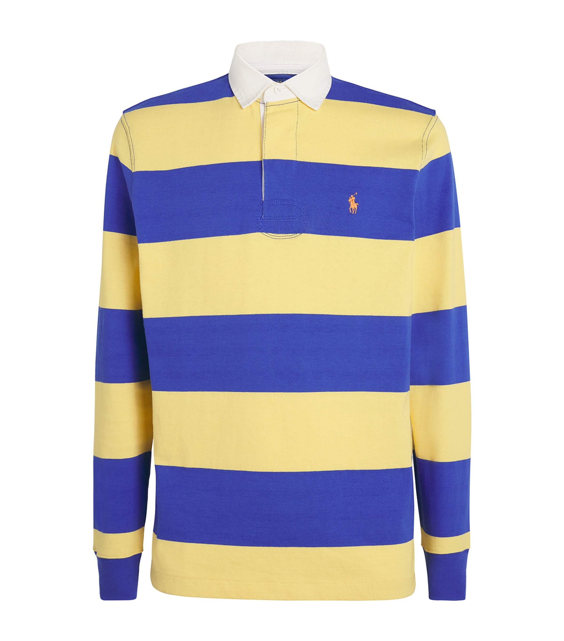 Shop Polo Ralph Lauren Cotton Striped Rugby Shirt In Yellow