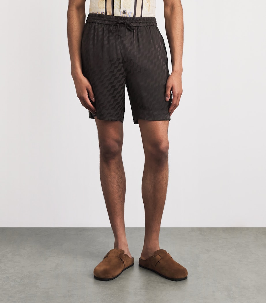 CHÉ Mens Jacquard Tidello Swim Shorts Chocolate Brown Image 4