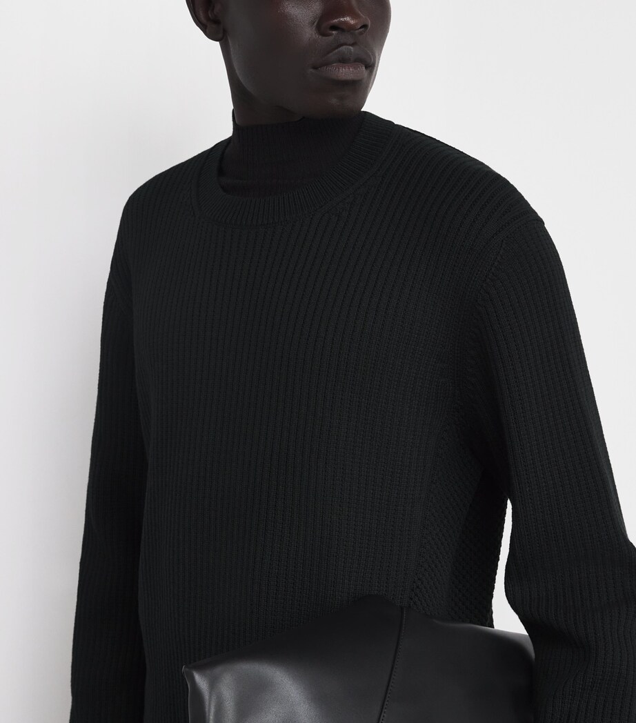 Textured Knit Sweater BLACK Image 6