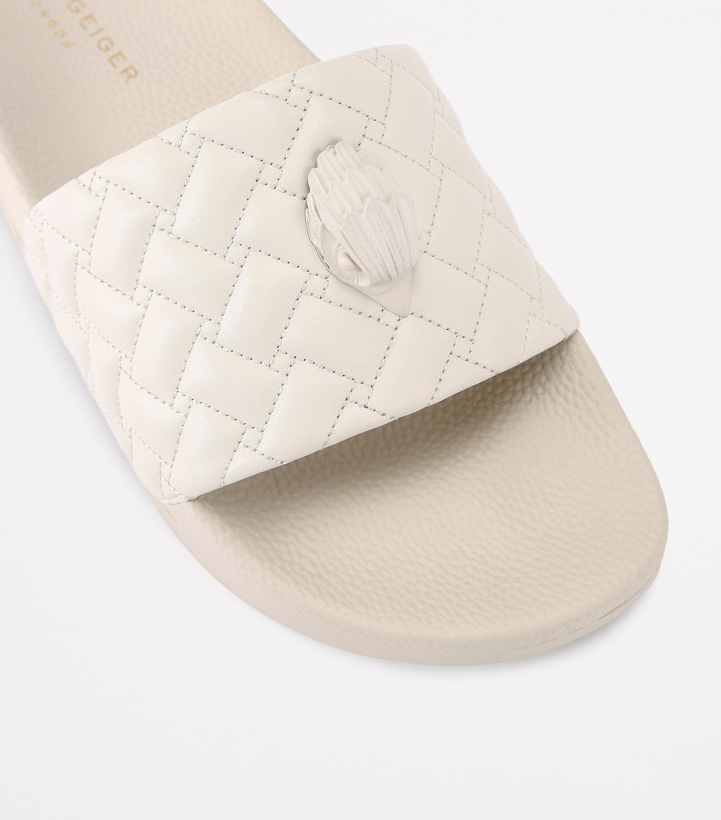 Quilted Meena Eagle Slides BONE Image 3