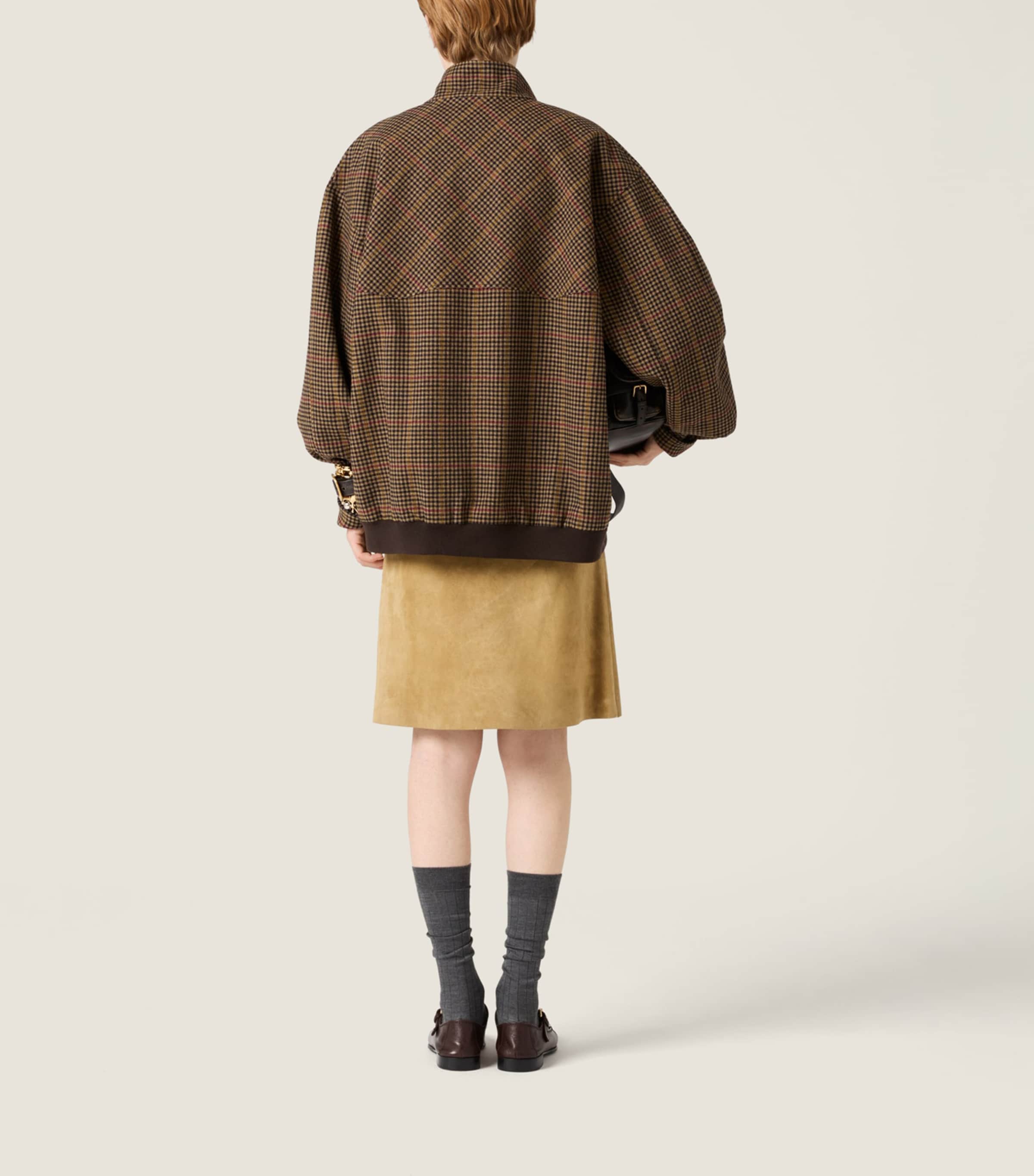 Miu Miu Womens Virgin Wool Houndstooth Jacket Image 3