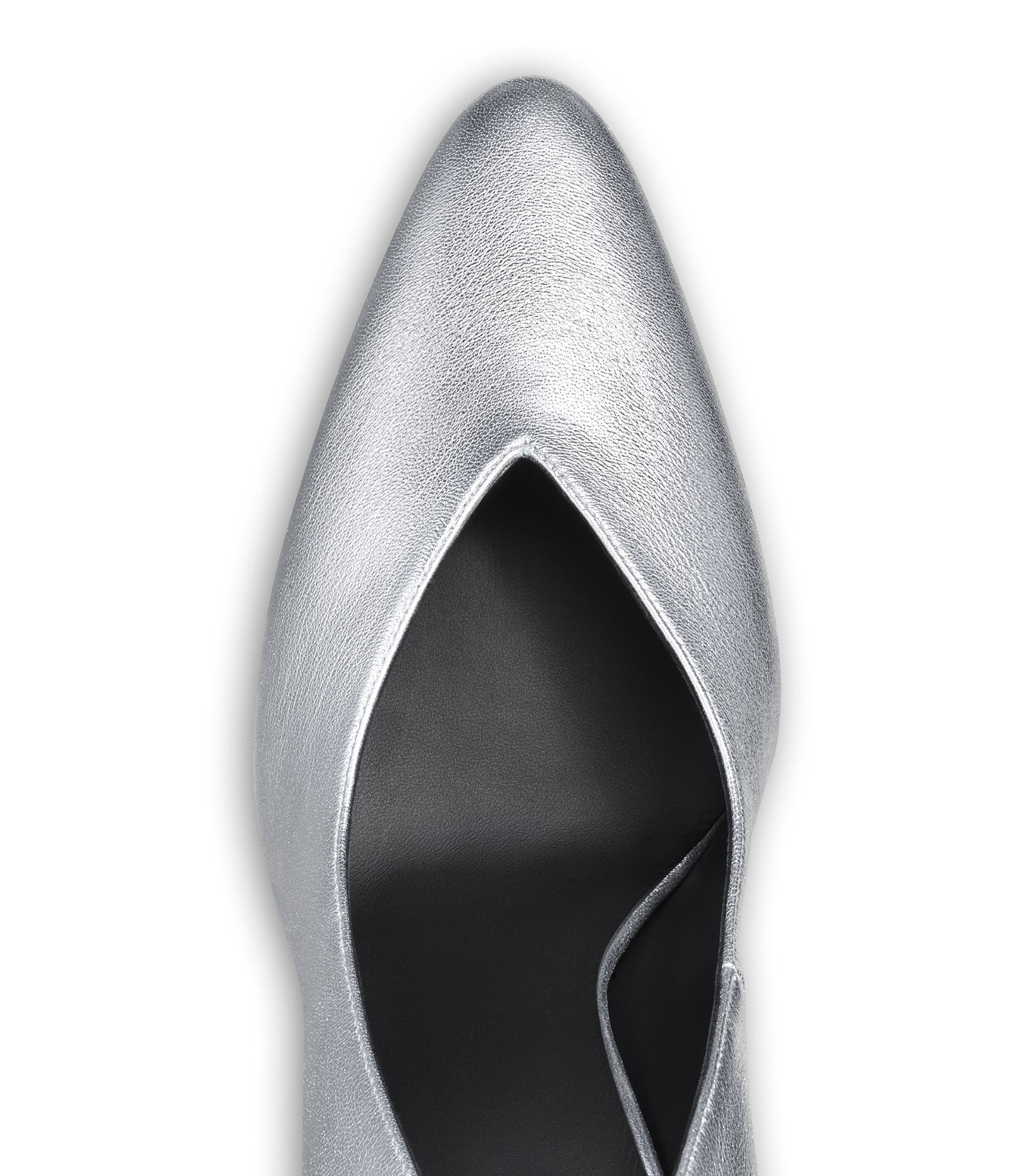 Alaïa Cone Pumps In Laminated Leather In Silver