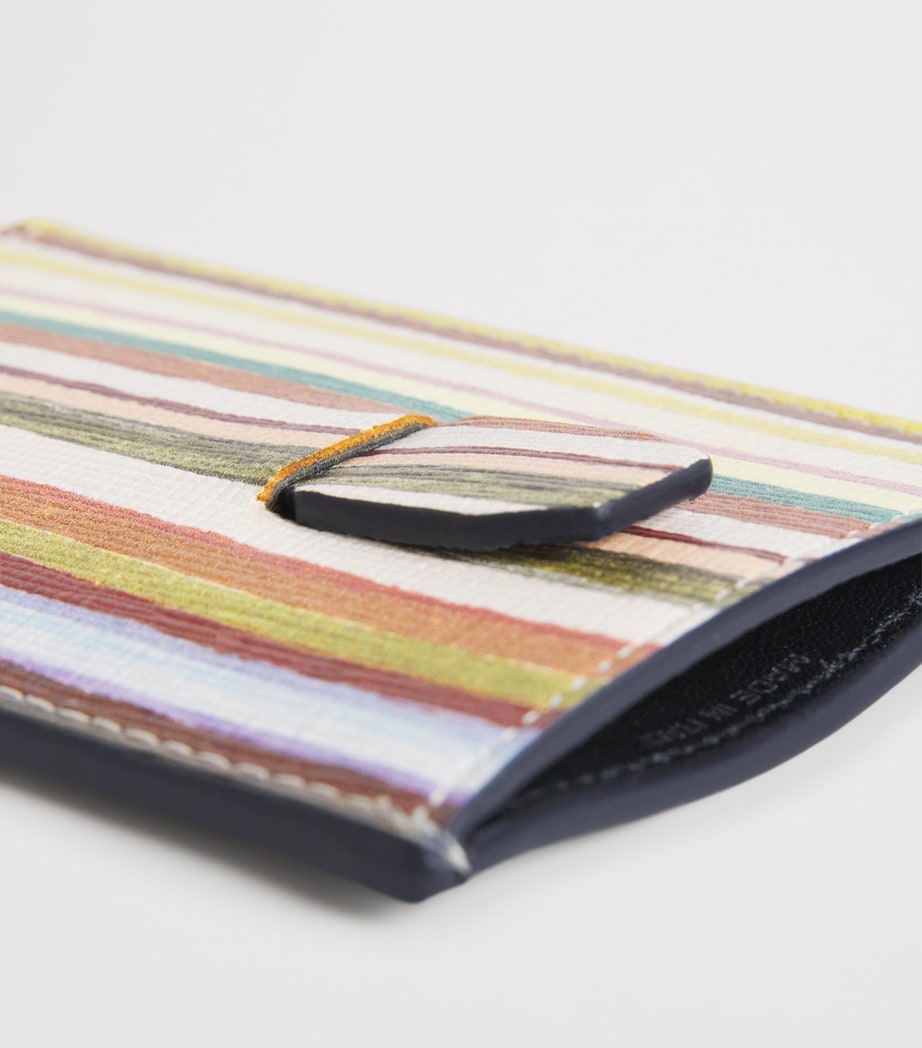 Leather Painted Stripe Card Holder MULTICOLOUR Image 3