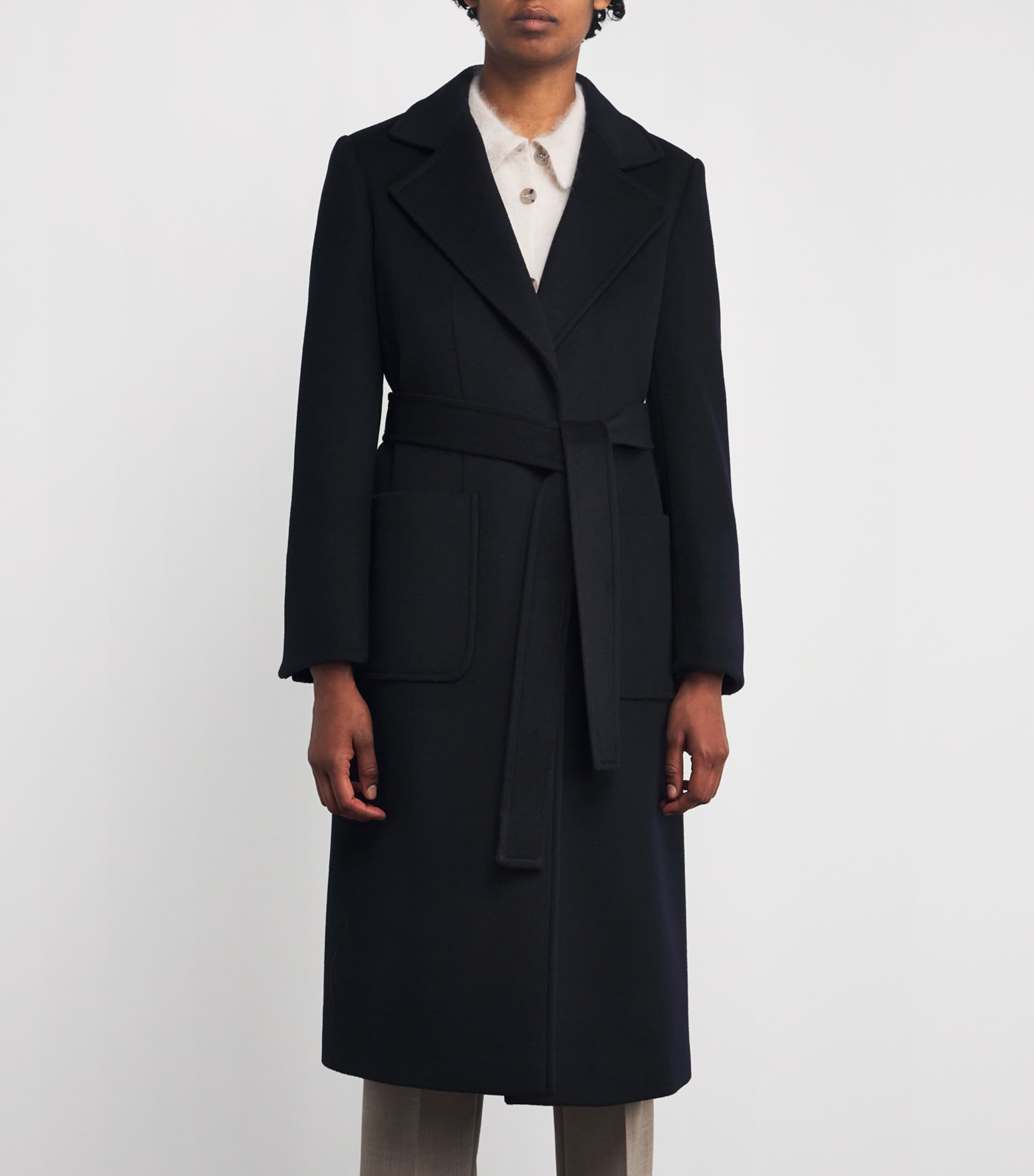 Wool Runaway Coat NAVY Image 3
