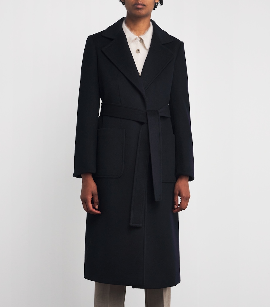 Wool Runaway Coat NAVY Image 3