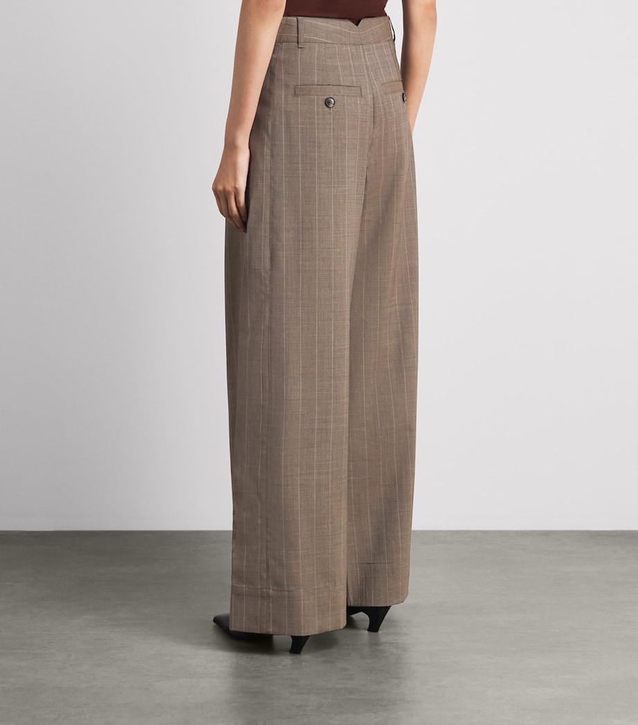 ME+EM Womens Wool Pinstripe Tailored Trousers Mole Image 5