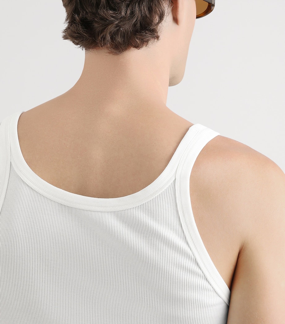 Dolce&Gabbana Mens Cotton Ribbed Logo Tank Top Opti Image 5