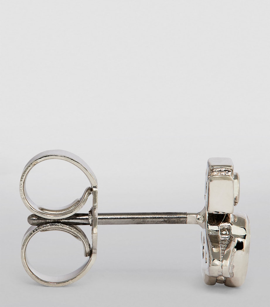 Mayfair Bas Relief Stud Earrings P102 PLATINUM/WHT CZ Image 3