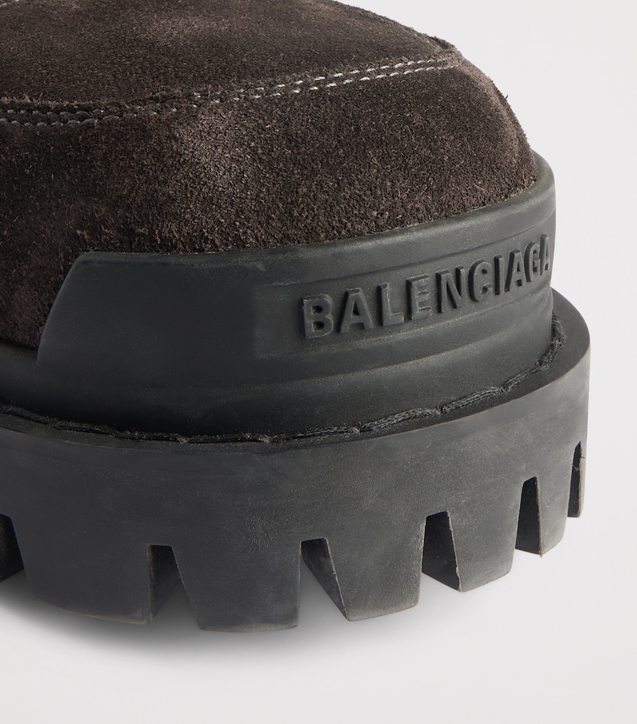 Balenciaga Leather-Cotton Combat Strike Ankle Boots Image 6