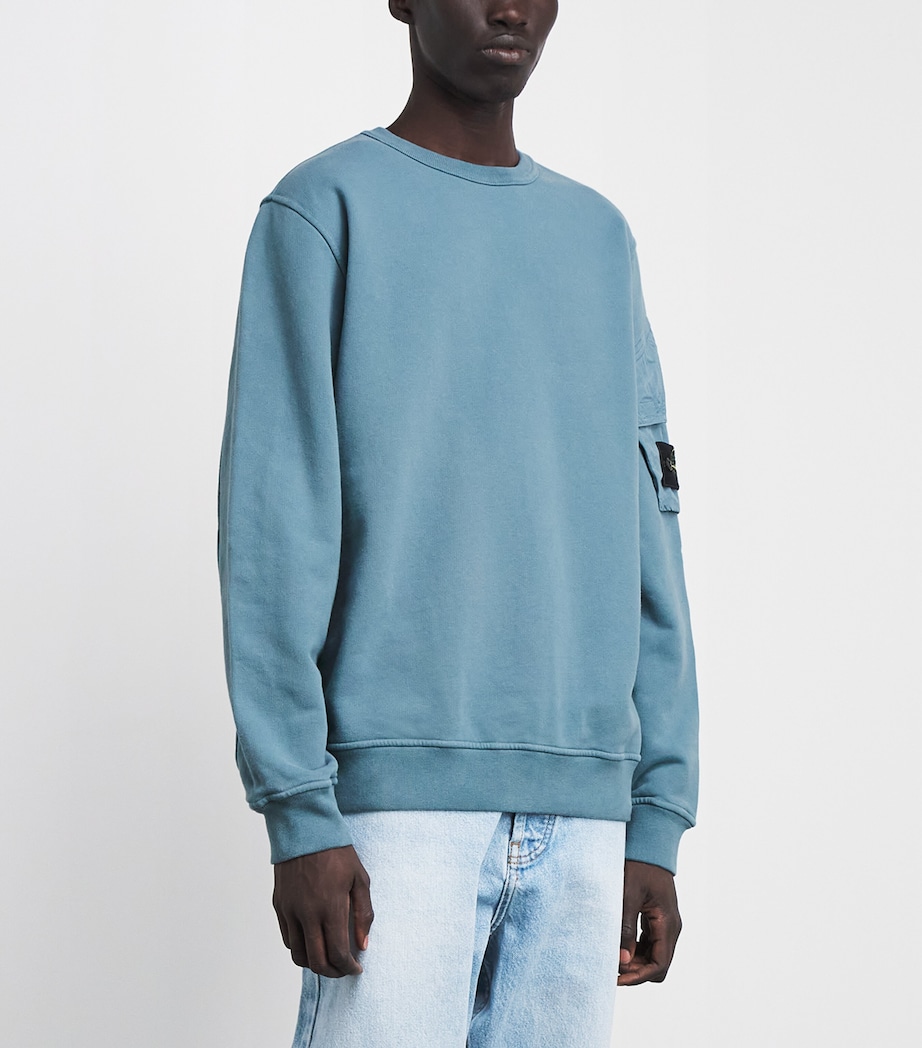 Stone Island Mens Cotton Compass Pocket Sweatshirt Image 4