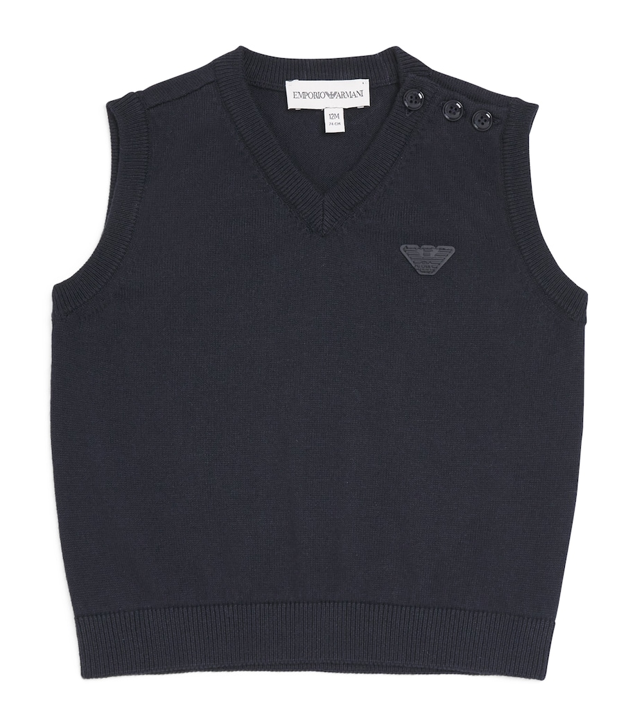 Cotton-Wool Logo Sweater Vest (9-36 Months) UB118 BLU NAV Image 1