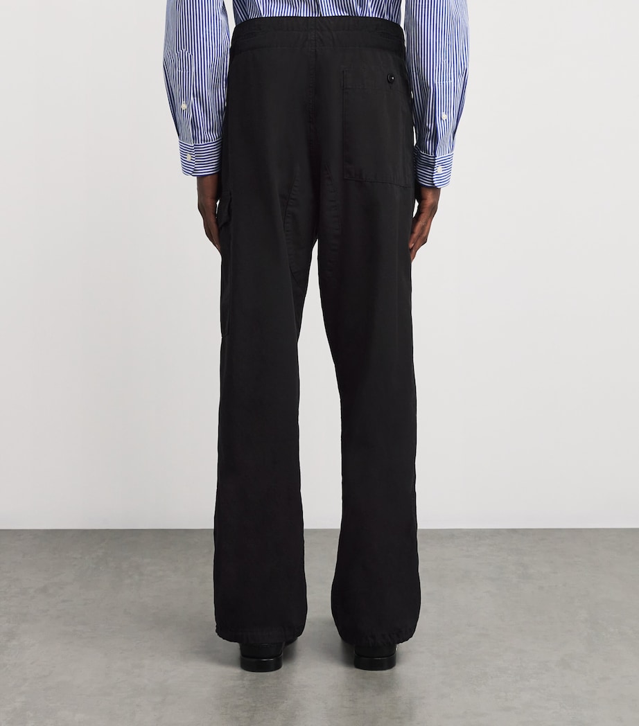 Cotton Canvas Cargo Trousers BLACK Image 4