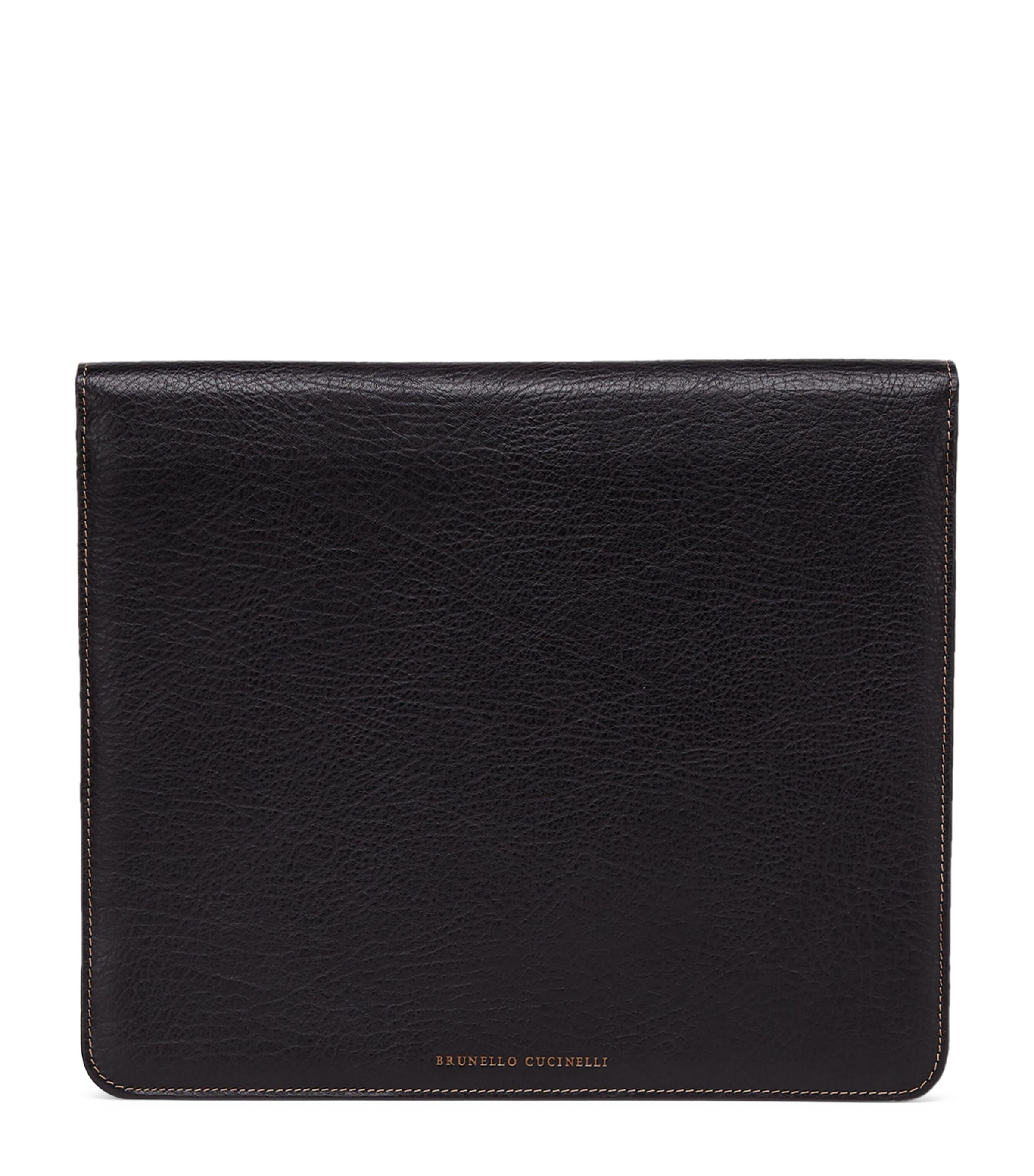 Brunello Cucinelli Calfskin Document Holder In Black