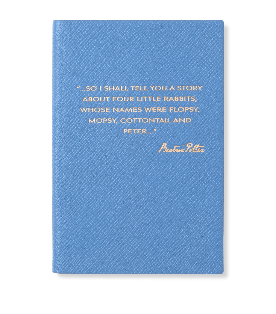 Smythson x Peter Rabbit Panama Leather Notebook Nile Blue Image 1