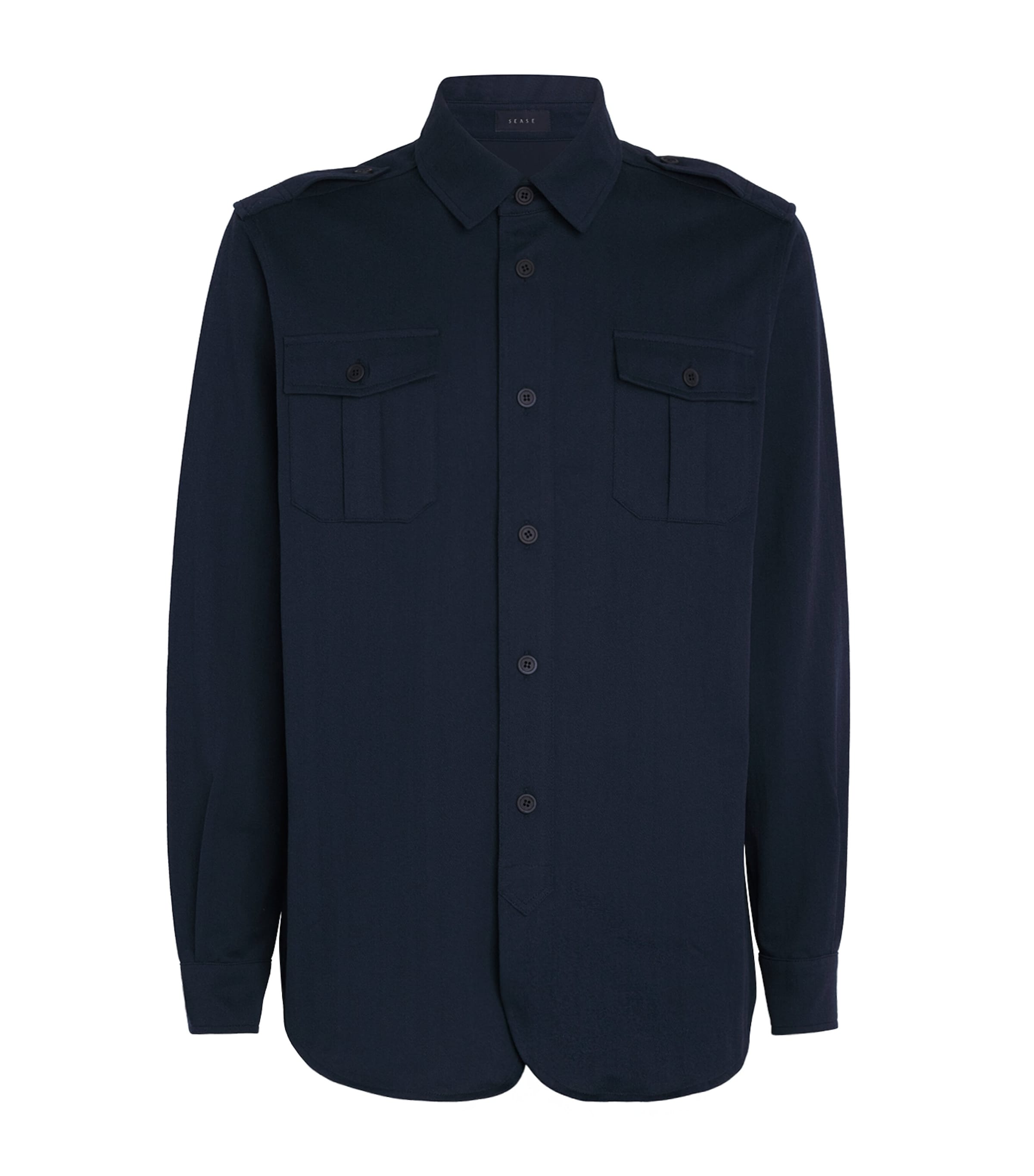 Sease Cotton General Overshirt In Navy