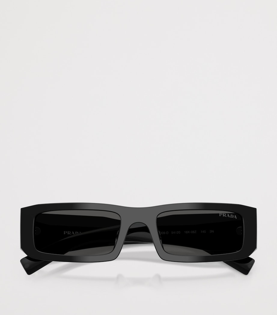 Prada Acetate Rectangle Sunglasses Black Image 5