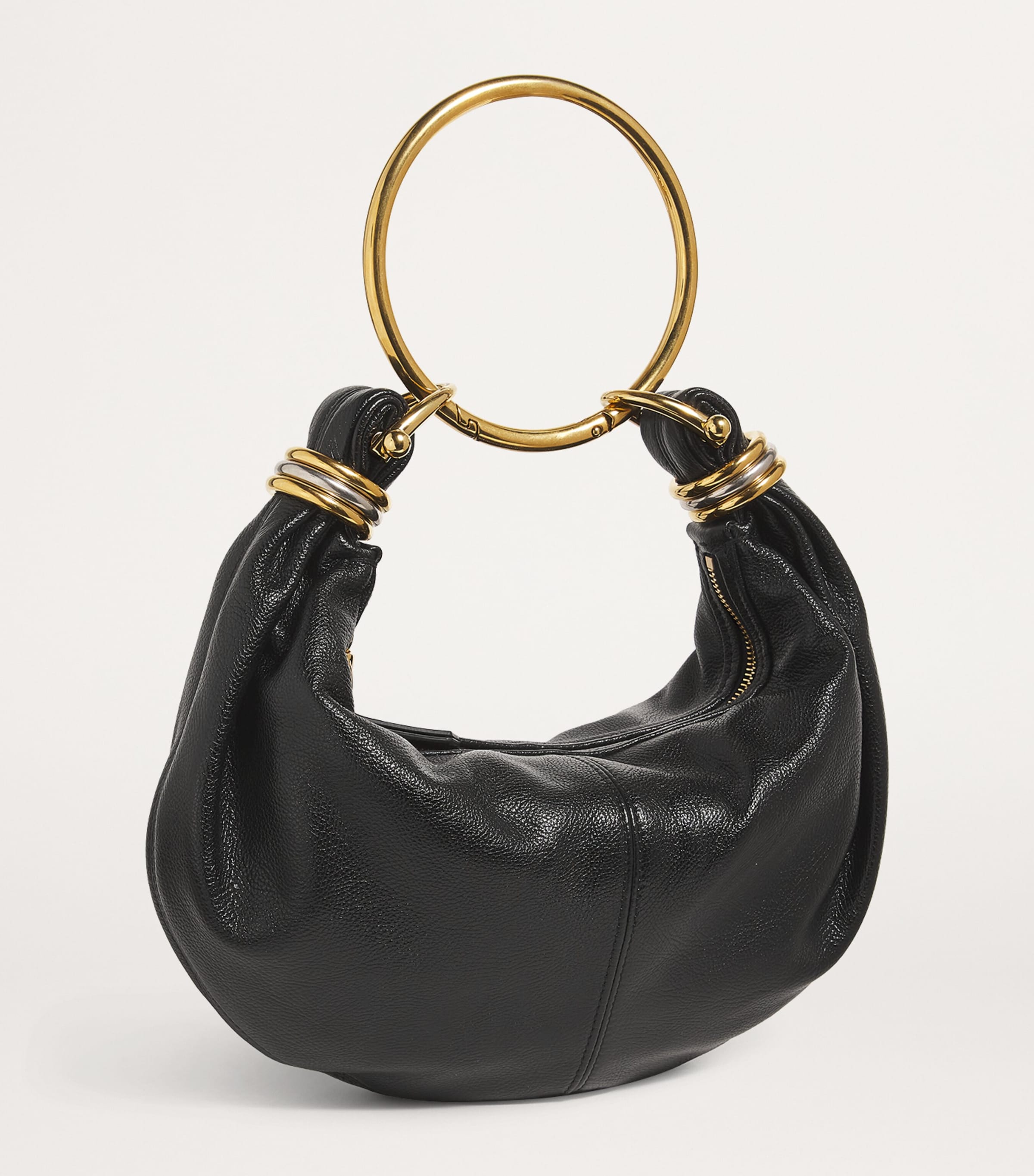 Small Leather Bracelet Top-Handle Bag BLACK Image 3