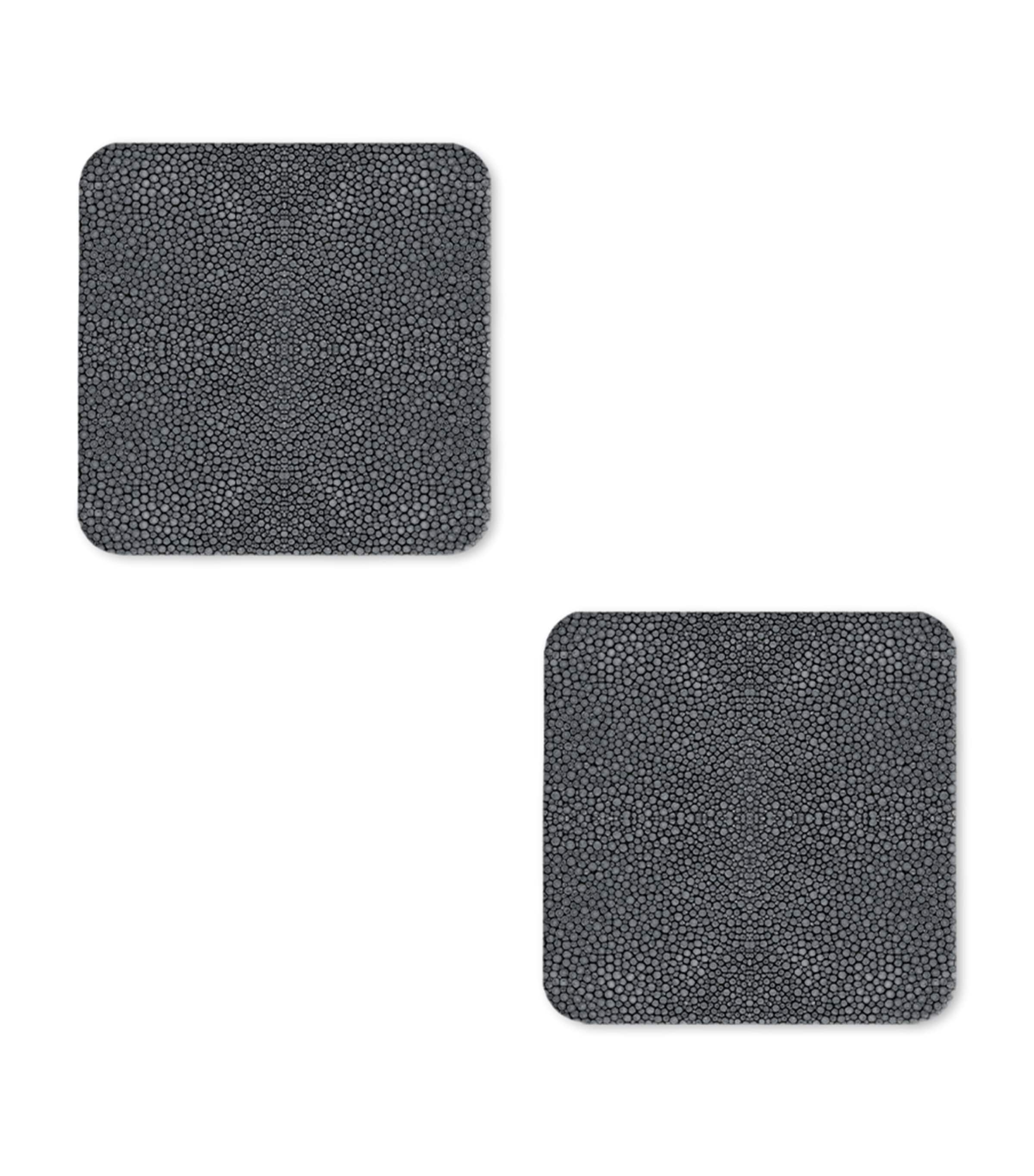 Hestialiving Everyday Set Of 2 Prestige Square Coasters In Grey