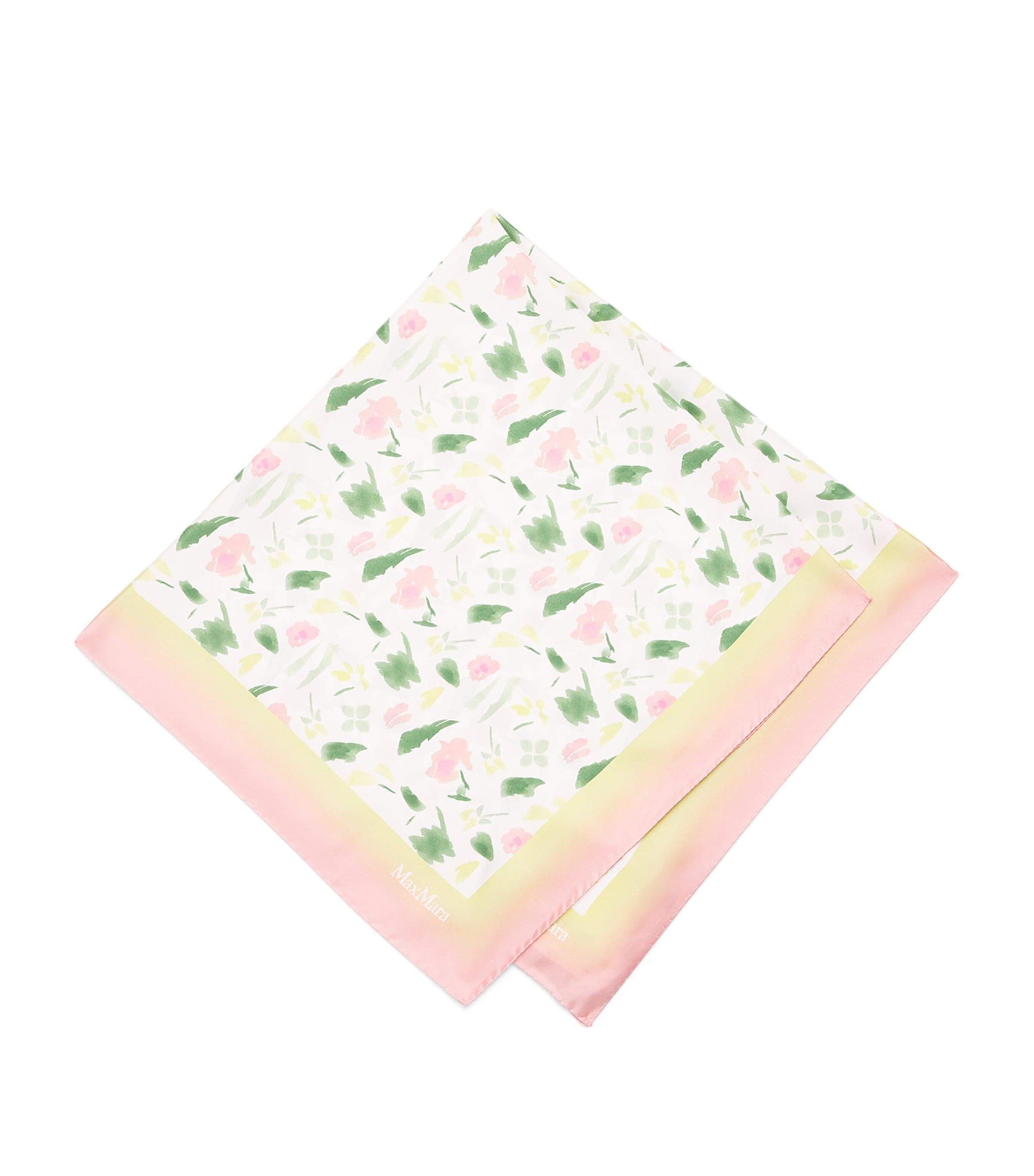 Max Mara Silk Watercolour Print Square Scarf