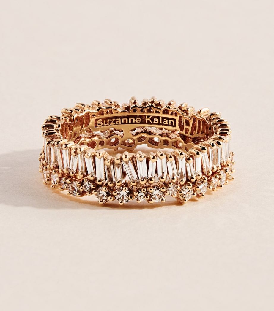 Suzanne Kalan Rose Gold and Diamond Classic Short Stack Eternity Ring Rg/wd Image 1