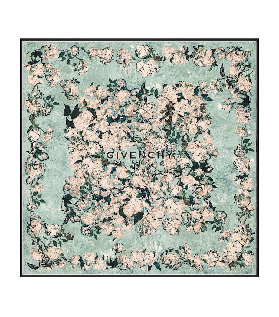 Givenchy Silk Floral Square Scarf Light Mint Green Image 1