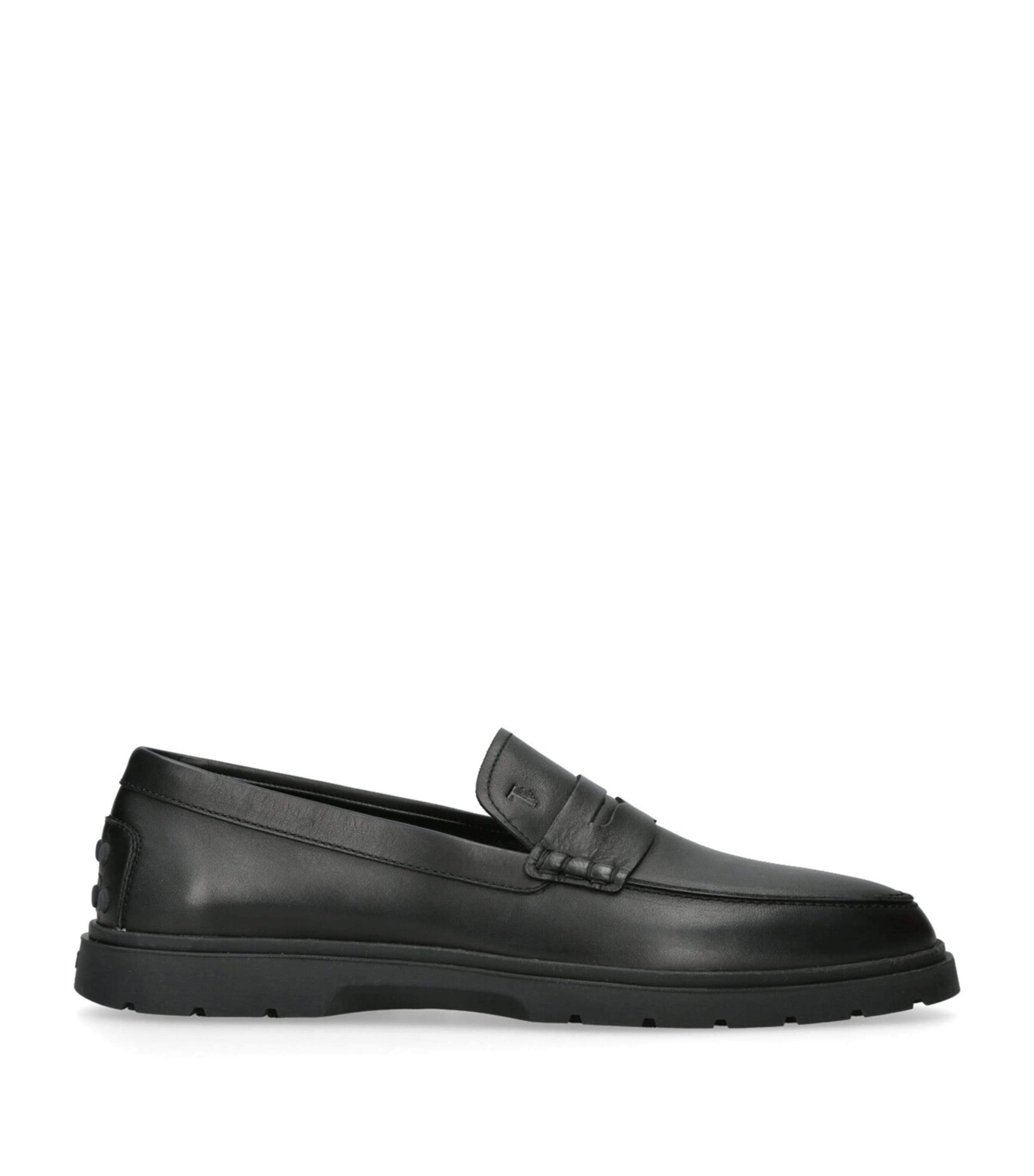 Tod's Leather Loafers In Black
