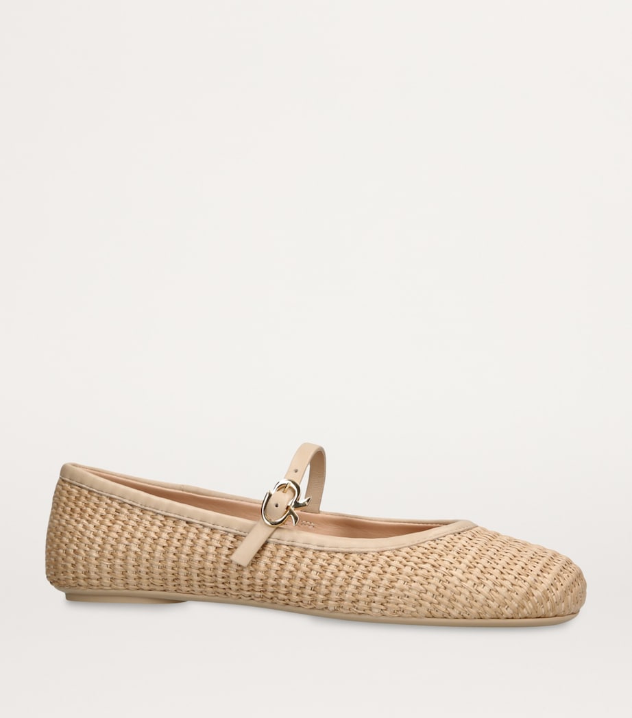 Raffia Carla Ballet Flats BEIGE COMB Image 4