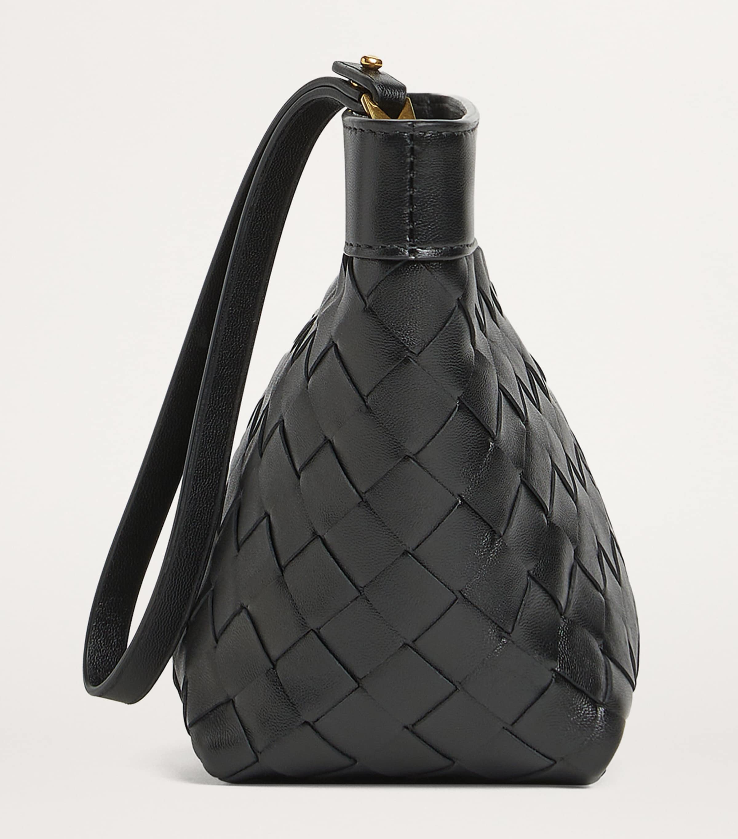 Bottega Veneta Gold Small Leather Prism Pouch | Harrods US