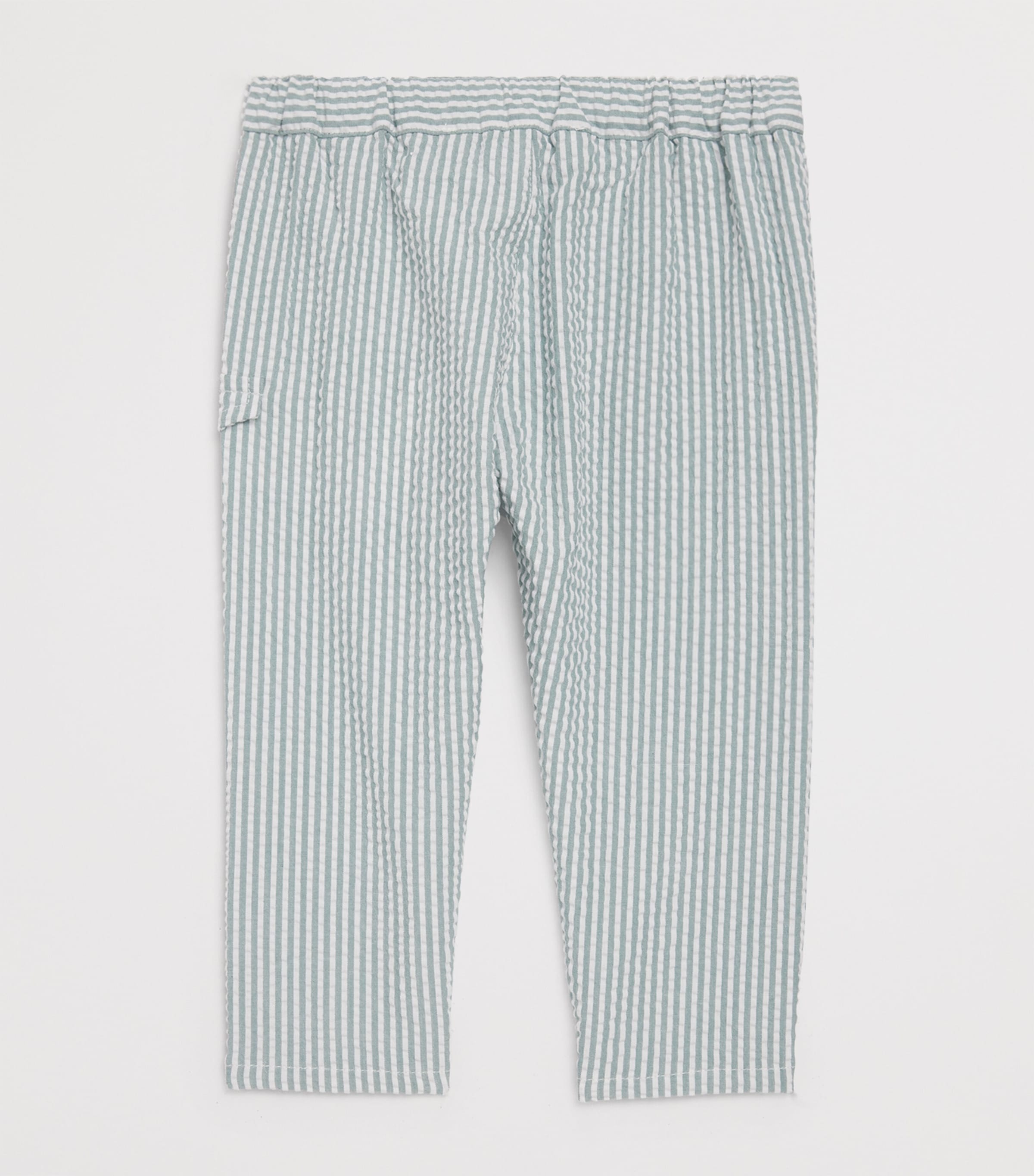Cotton-Blend Crepe Stripe Trousers (3 Months - 4 Years) EMERAUDE Image 2