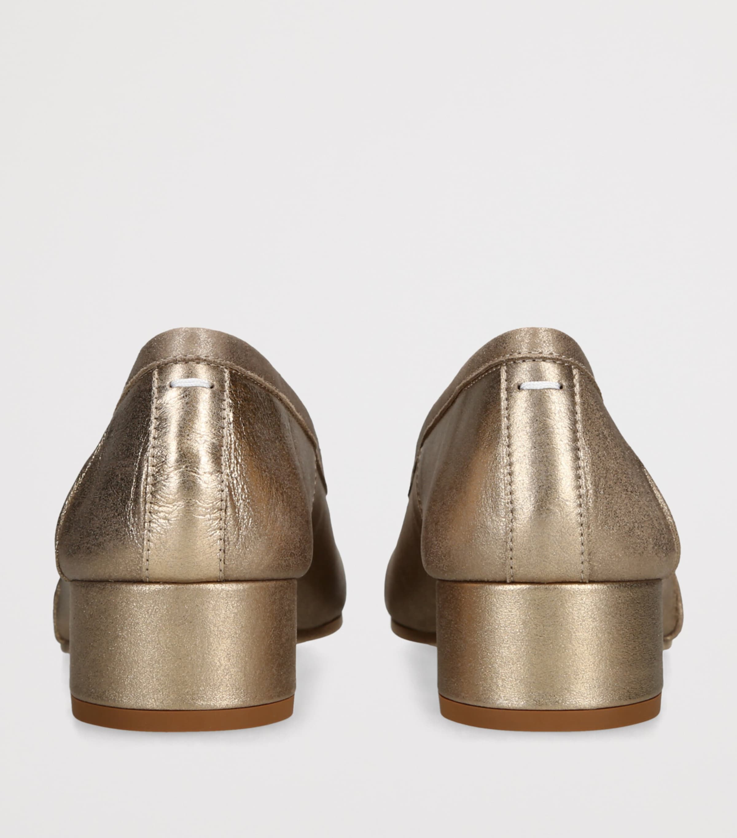 Metallic Leather Tabi Ballerina Pumps 30 GOLD COMB Image 2