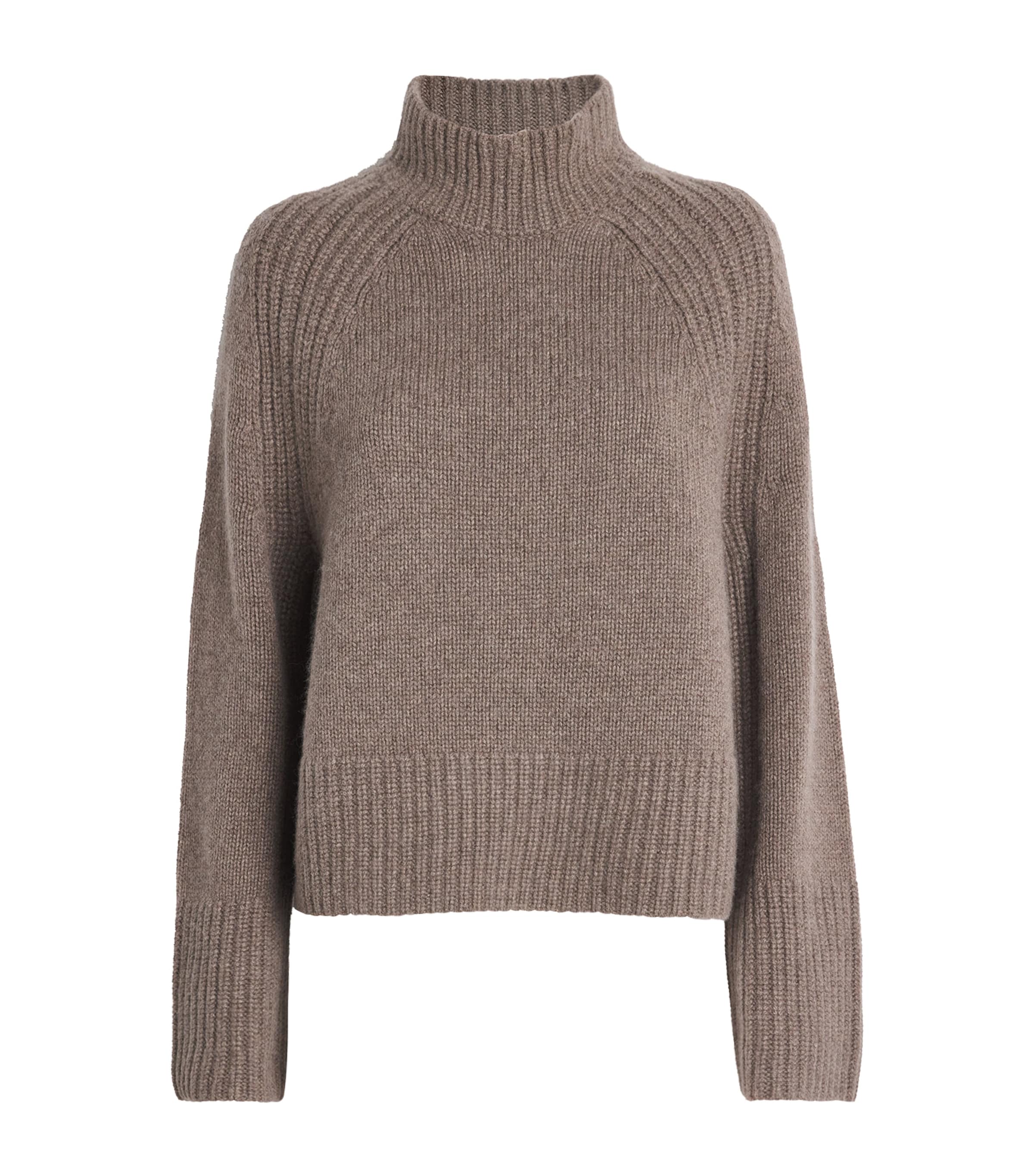 Cashmere High-Neck Sweater PEBBLE BROWN Image 1