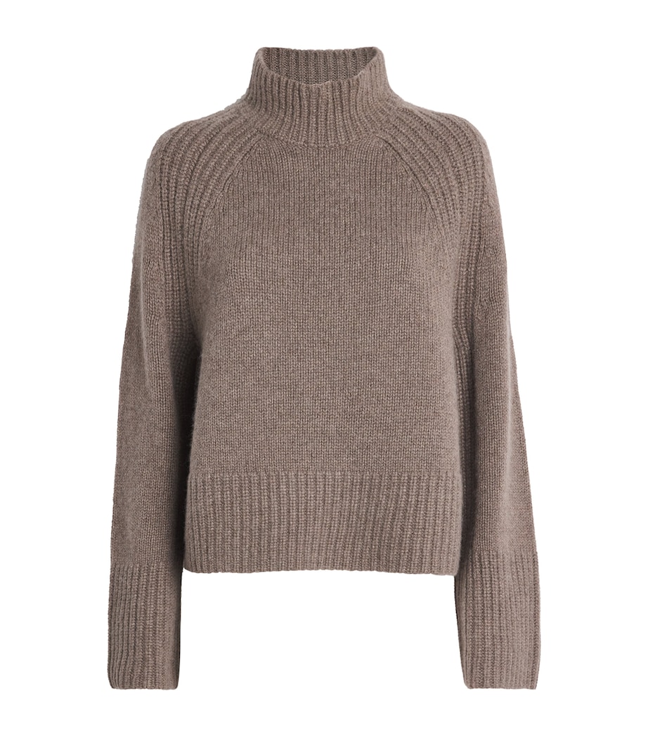 Cashmere High-Neck Sweater PEBBLE BROWN Image 1
