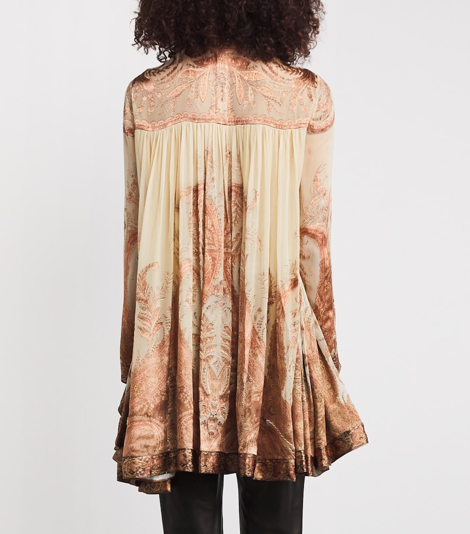 Printed Batwing Hypnotic Mini Dress CREAM PAISLEY Image 4