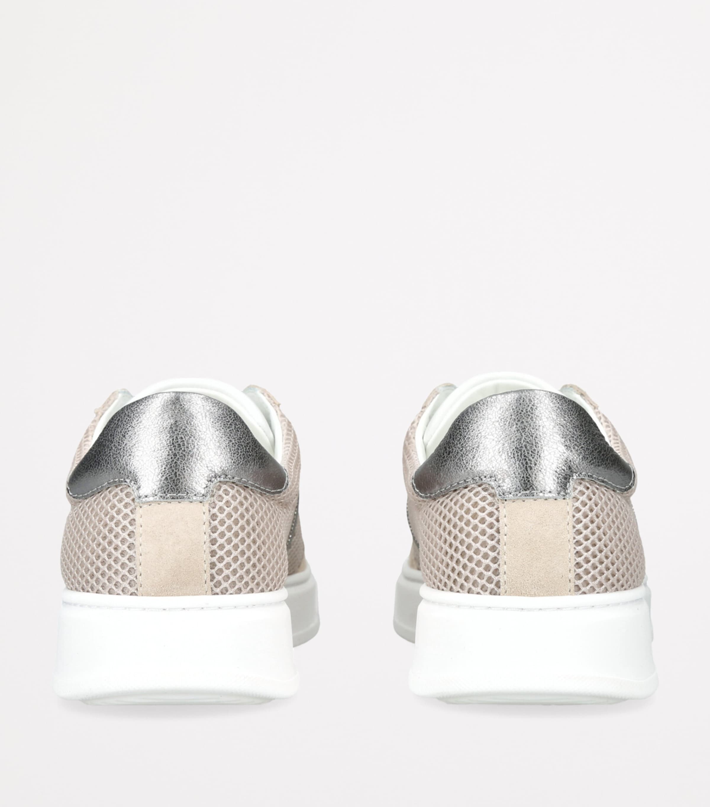 Brunello Cucinelli Kids Mesh-Suede Monili-Detail Sneakers Taupe Image 2