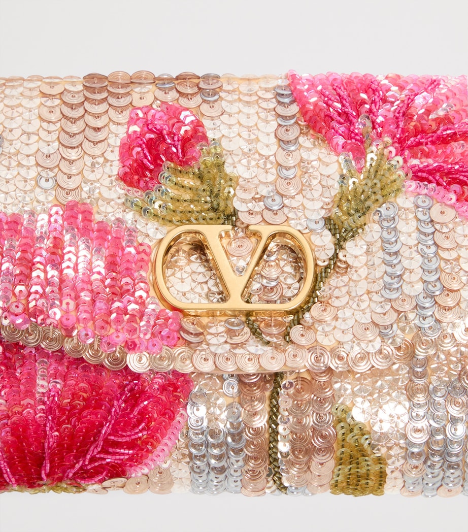 Valentino Garavani Silk Sequined DeVain Shoulder Bag Image 8