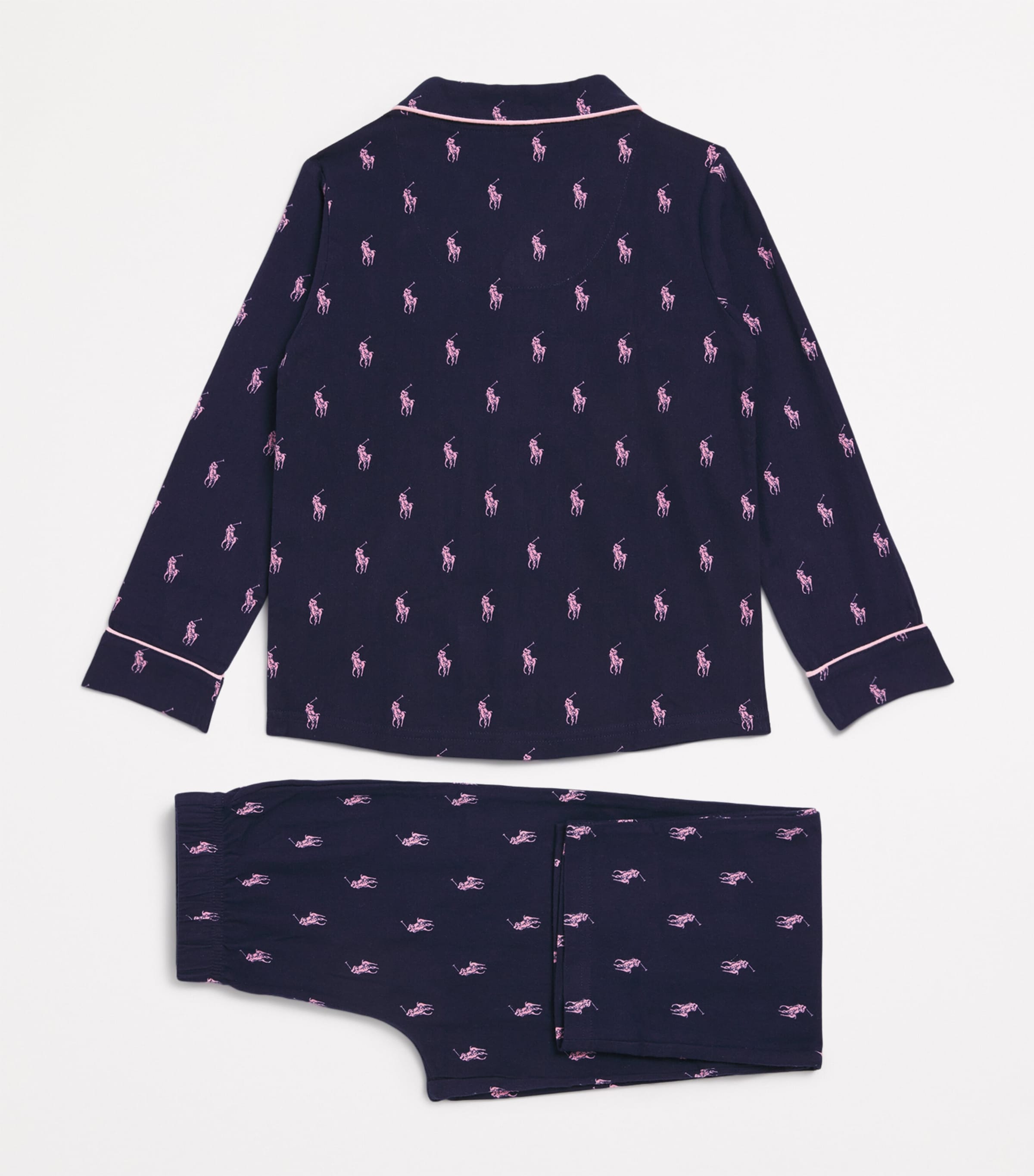 Cotton Polo Pony Pyjama Set (4-12 Years) NEWPORT NAVY Image 2