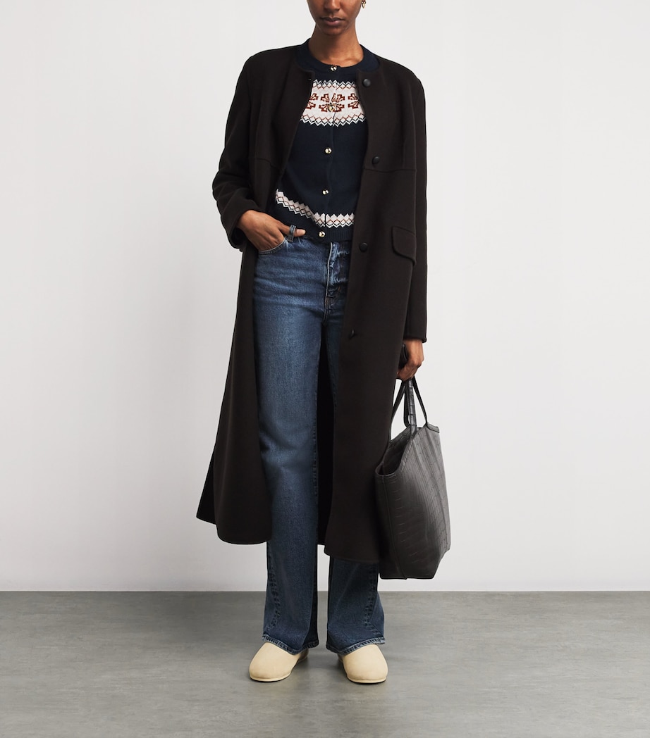 Cashmere Fair Isle Cardigan NAVY Image 2