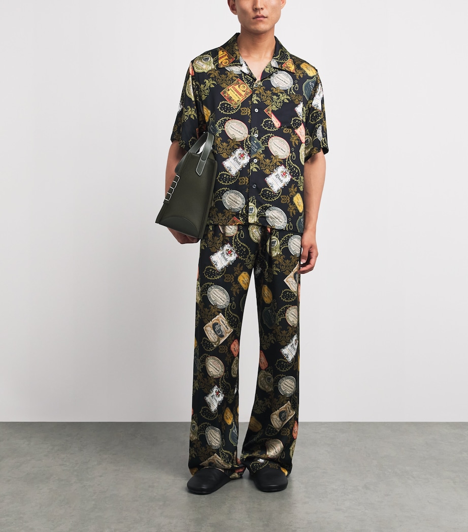 Rhude Mens Bandana Print Wide-Leg Trousers Black/multi Image 2