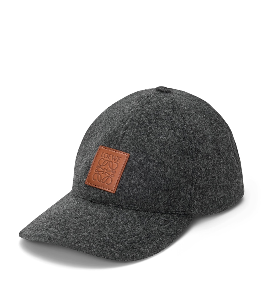 Wool-Blend Logo-Patch Baseball Cap GREY Image 1