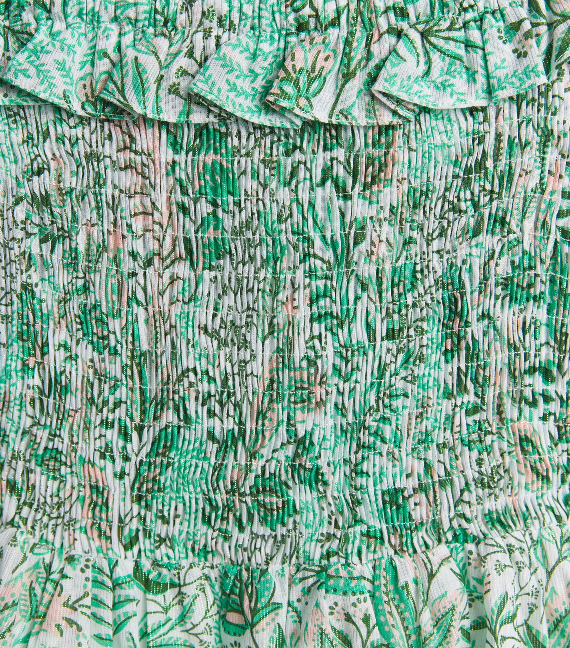 Poupette St Barth Kids Cotton-Blend Amber Mini Dress (4-12 Years) Green Palmarosa Image 3