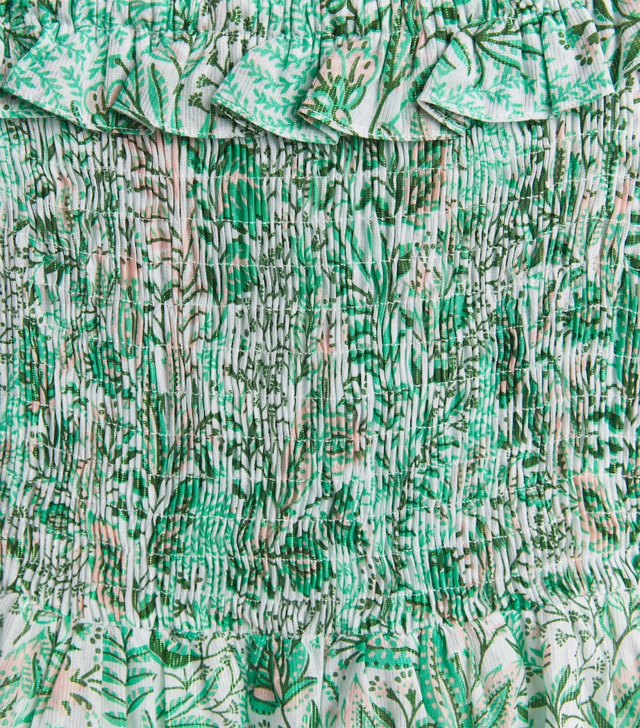 Poupette St Barth Kids Cotton-Blend Amber Mini Dress (4-12 Years) Green Palmarosa Image 3