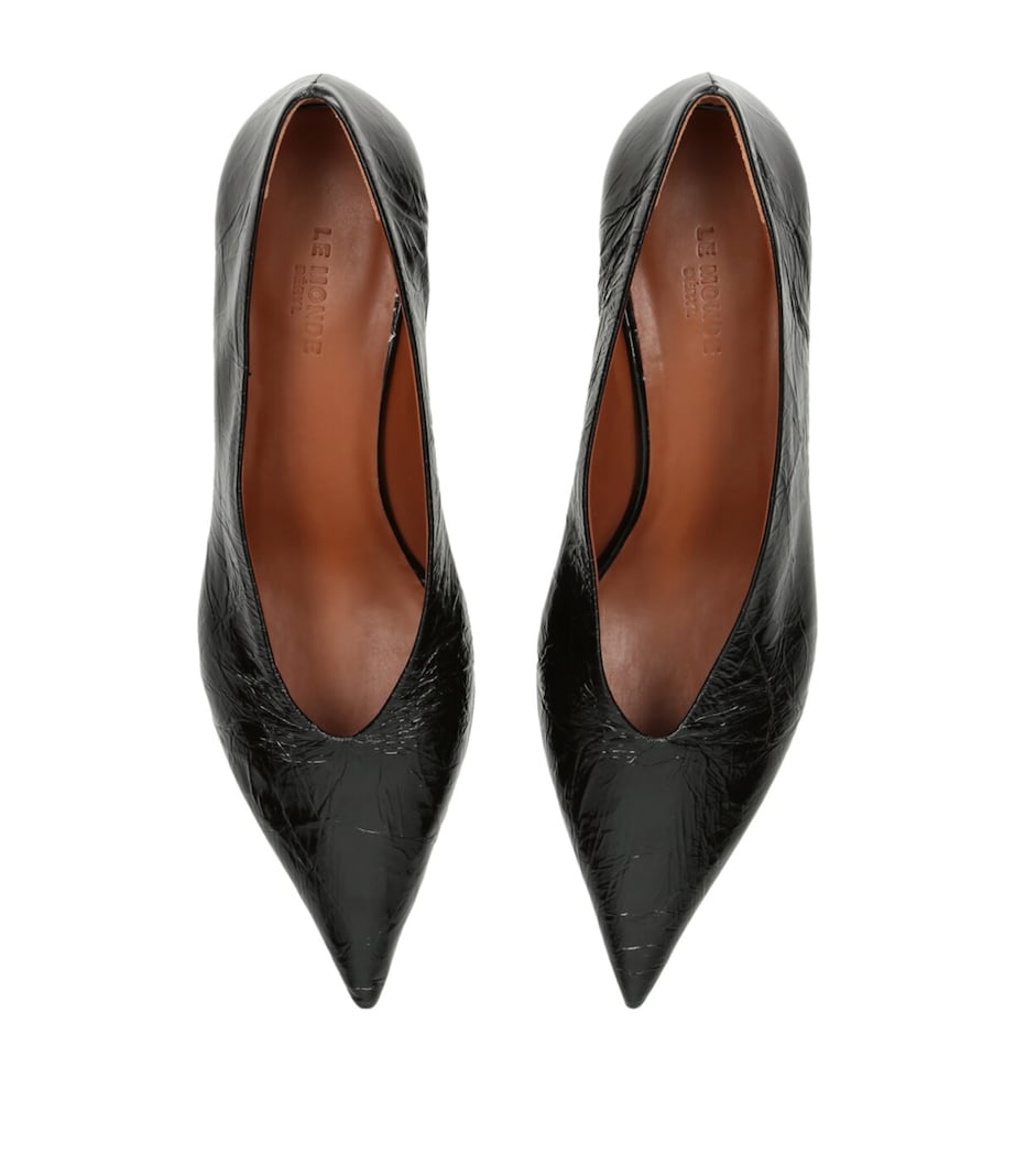 Leather Babouche Kitten Heel 35 BLACK Image 6